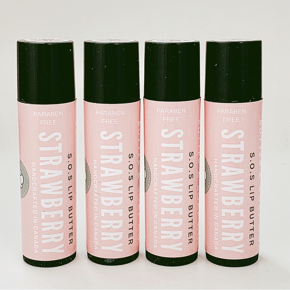 🍓Four Handcrafted All Natural SOS Lip Butter Sticks